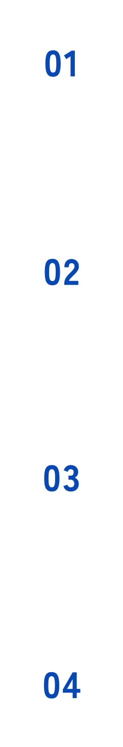 ステップ01 Web見積もり → ステップ02 回収・発送 → ステップ03 データ消去・査定 → ステップ04 報告・お支払い