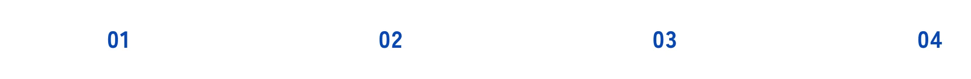 ステップ01からステップ04までを結ぶ進行ライン